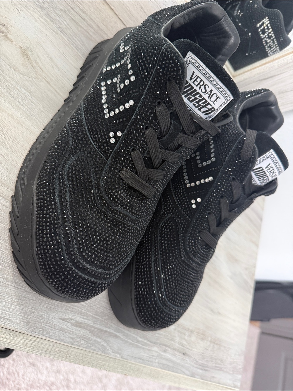 Versace Rhinestone Sneakers – EU 44 / Men’s US 11 – Black